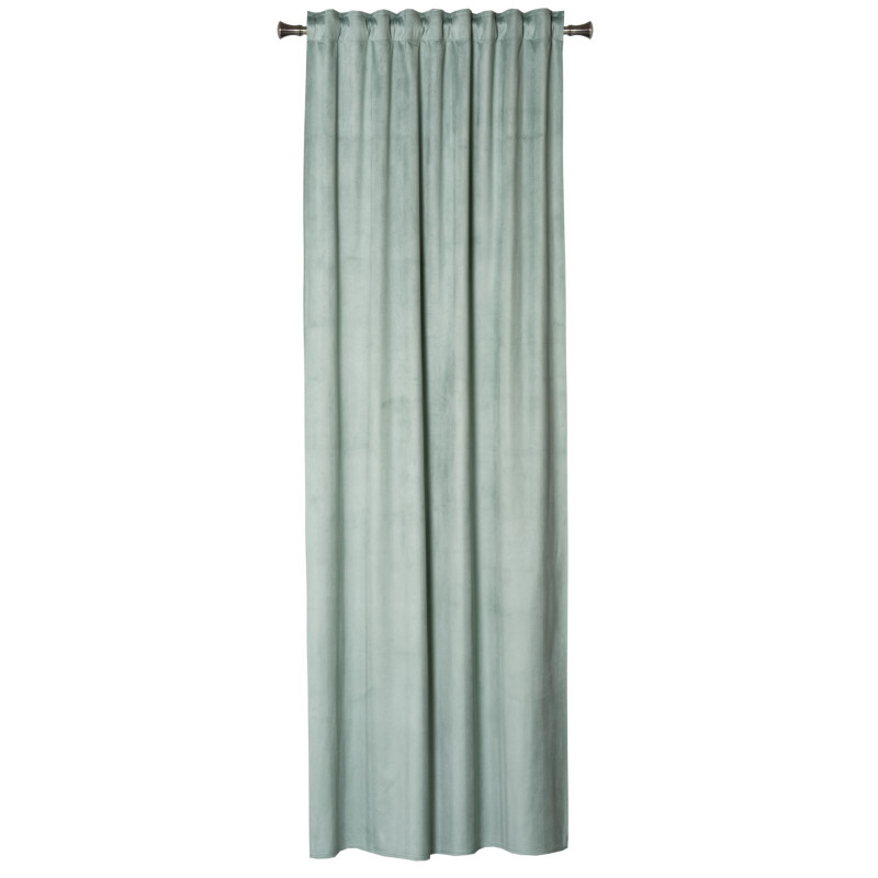 Zasłona z taśmą ABETO 140/260 cm kol. szałwia wzór w jodełkę - 5903754828676