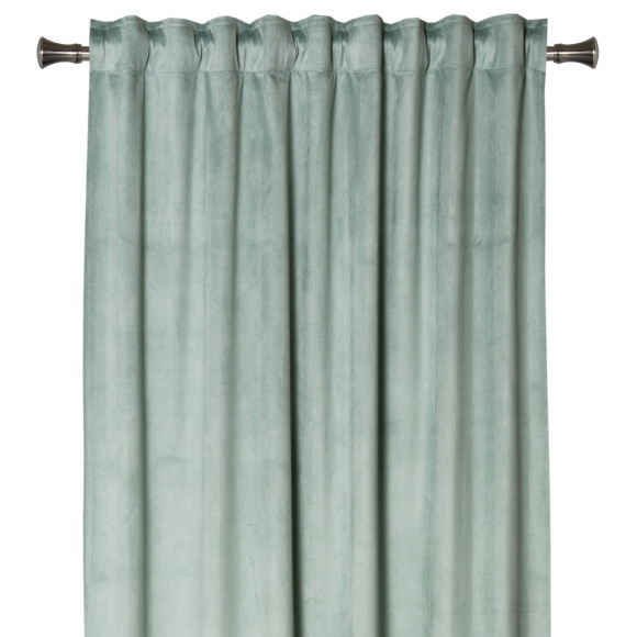 Zasłona z taśmą ABETO 140/260 cm kol. szałwia wzór w jodełkę - 5903754828676