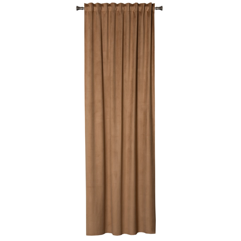 Zasłona z taśmą ABETO 140/260 cm kol. tabacco wzór w jodełkę - 5903754828683