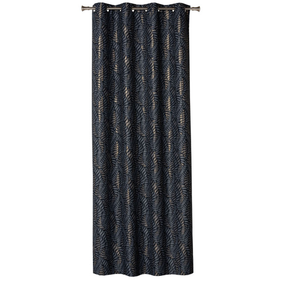 Zasłona z kółkami ALLORO 140x260cm,czarny/złoty nadruk - 5903754828621