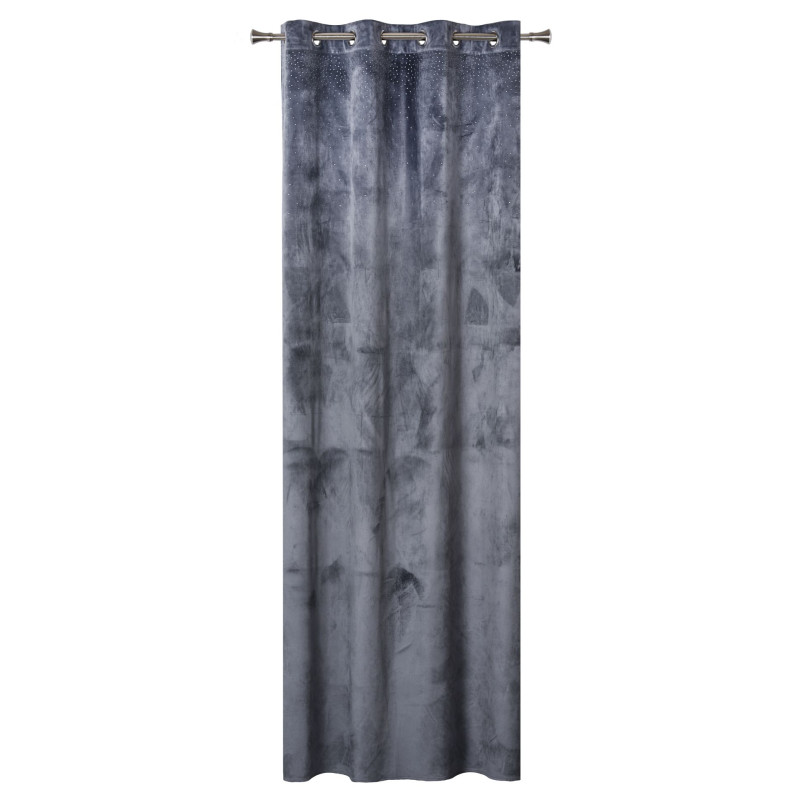 Zasłona aksamitna Cristal kółka 135x260 antracyt - 5903754809729