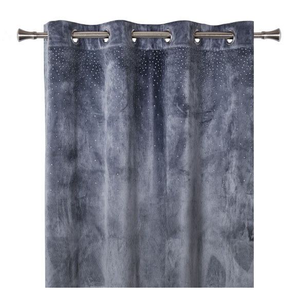Zasłona aksamitna Cristal kółka 135x260 antracyt - 5903754809729