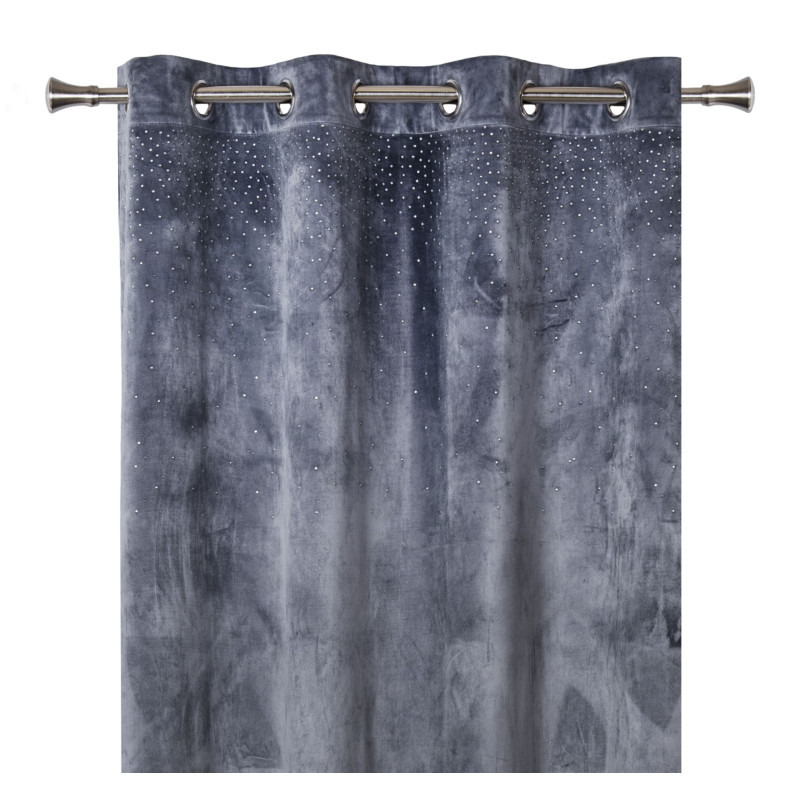 Zasłona aksamitna Cristal kółka 135x260 antracyt - 5903754809729