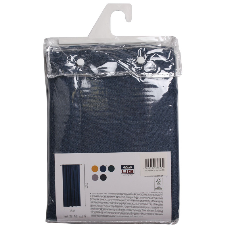 Zasłona z tunelem DERBY 140x260cm granatowa - 5903754818530