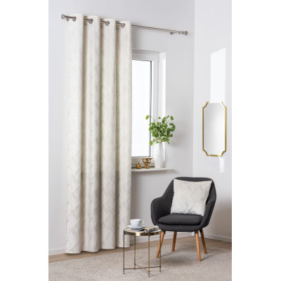 Zasłona z kółkami DUBAI złote przetarcia 140x260 cm ecru - 5903754818608