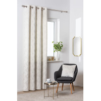 Zasłona z kółkami DUBAI złote przetarcia 140x260 cm ecru - 5903754818608
