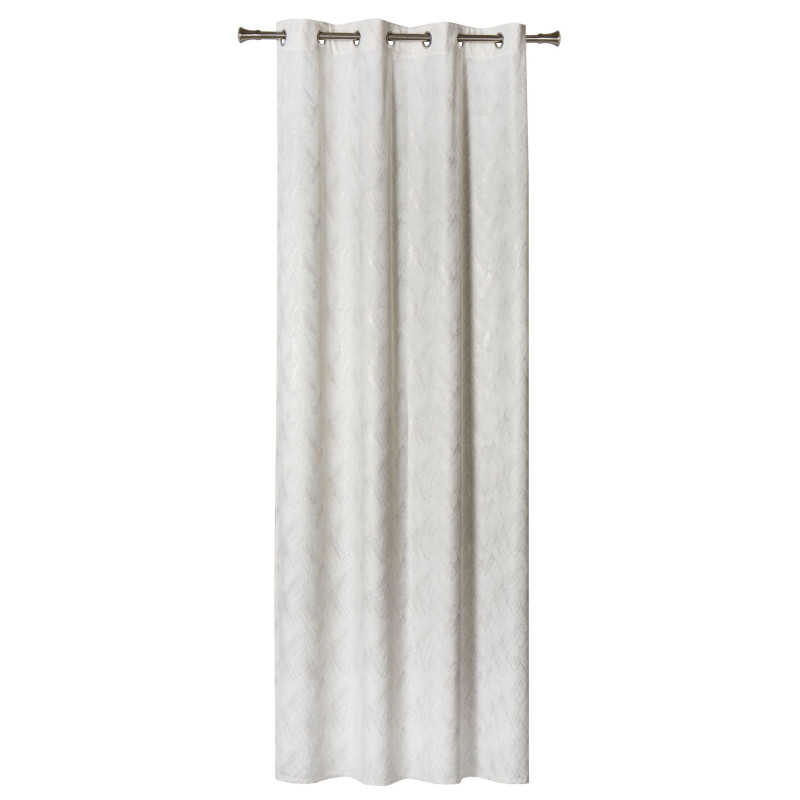 Zasłona z kółkami DUBAI złote przetarcia 140x260 cm ecru - 5903754818608