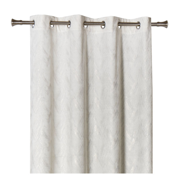 Zasłona z kółkami DUBAI złote przetarcia 140x260 cm ecru - 5903754818608