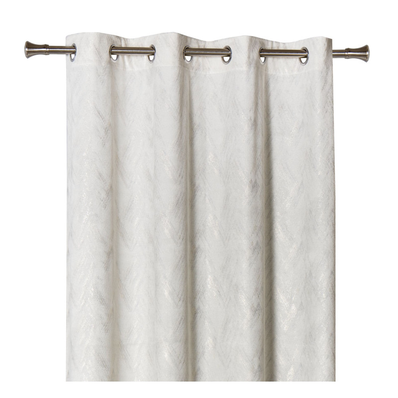 Zasłona z kółkami DUBAI złote przetarcia 140x260 cm ecru - 5903754818608
