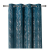 Zasłona z kółkami DUBAI złote przetarcia 140x260 cm morska - 5903754817144