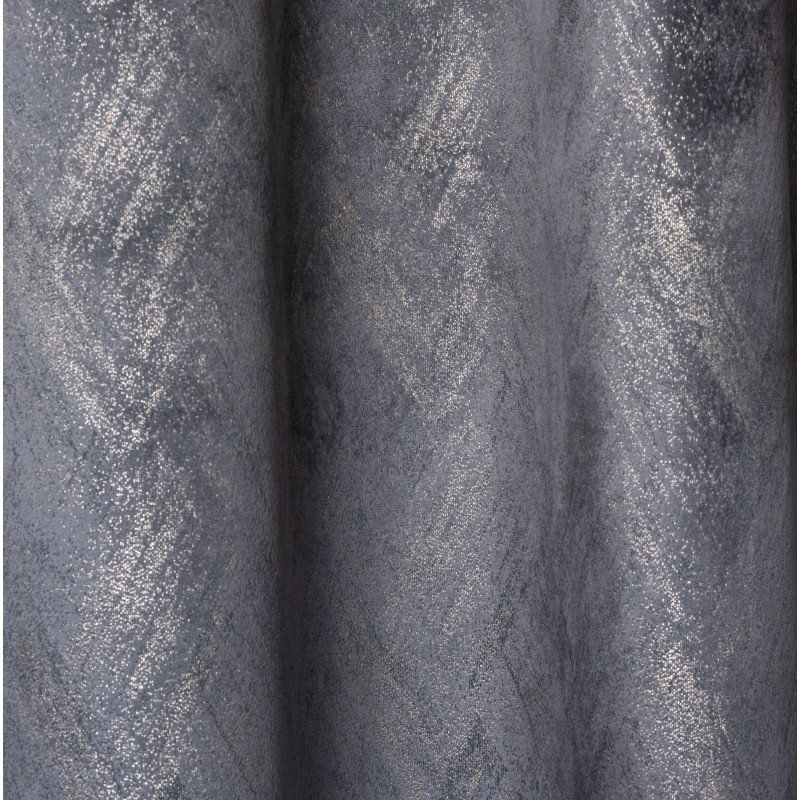 Zasłona z kółkami DUBAI złote przetarcia 140x260 cm kolor szary - 5903754817151