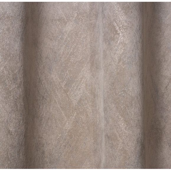 Zasłona z kółkami DUBAI złote przetarcia 140x260 cm taupe - 5903754817168