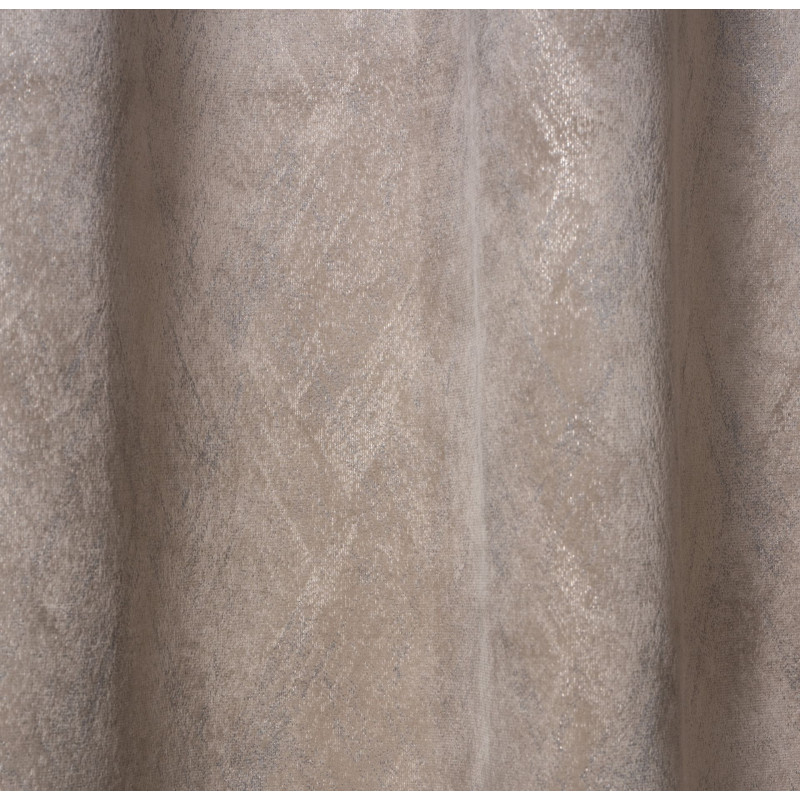 Zasłona z kółkami DUBAI złote przetarcia 140x260 cm taupe - 5903754817168
