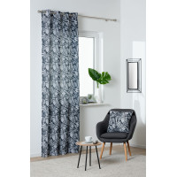 Zasłona z kółkami MALMOS 140x260cm kol.czarno biała - 5903754825255