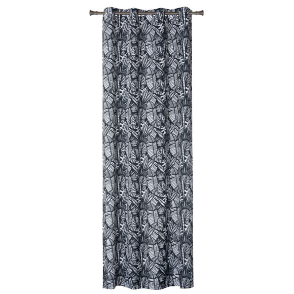 Zasłona z kółkami MALMOS 140x260cm kol.czarno biała - 5903754825255