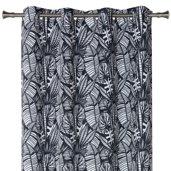Zasłona z kółkami MALMOS 140x260cm kol.czarno biała - 5903754825255