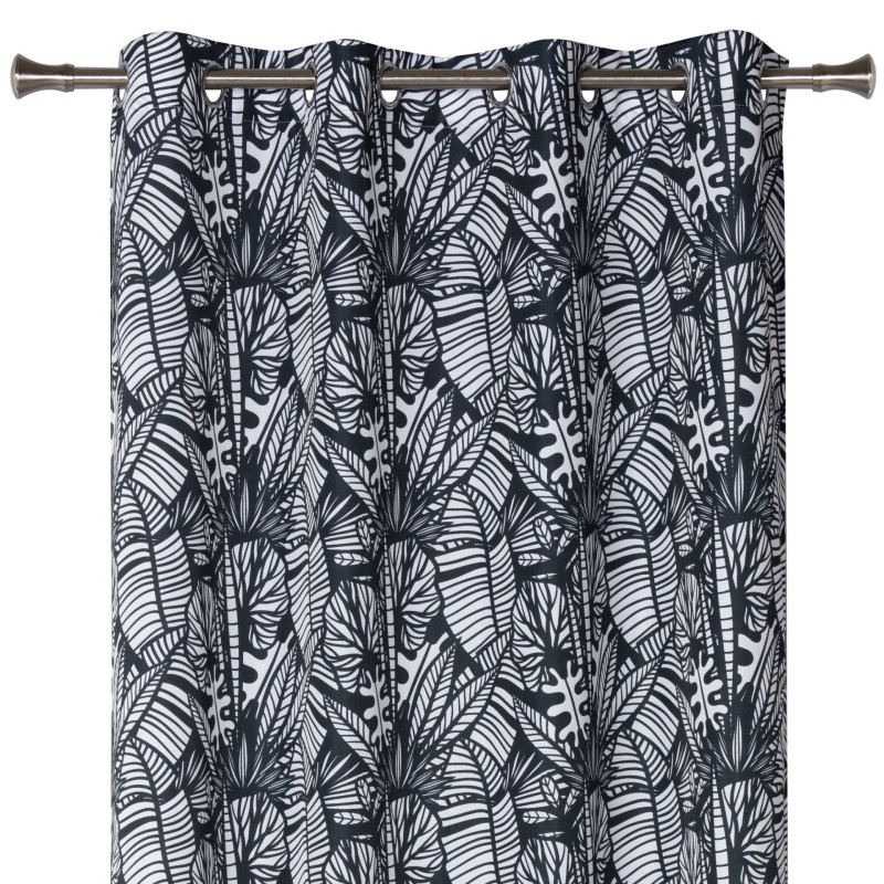 Zasłona z kółkami MALMOS 140x260cm kol.czarno biała - 5903754825255