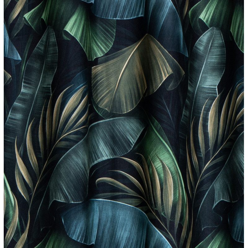 Zasłona z kółkami NUSA 140x260 cm zielony liście - 5903754817182