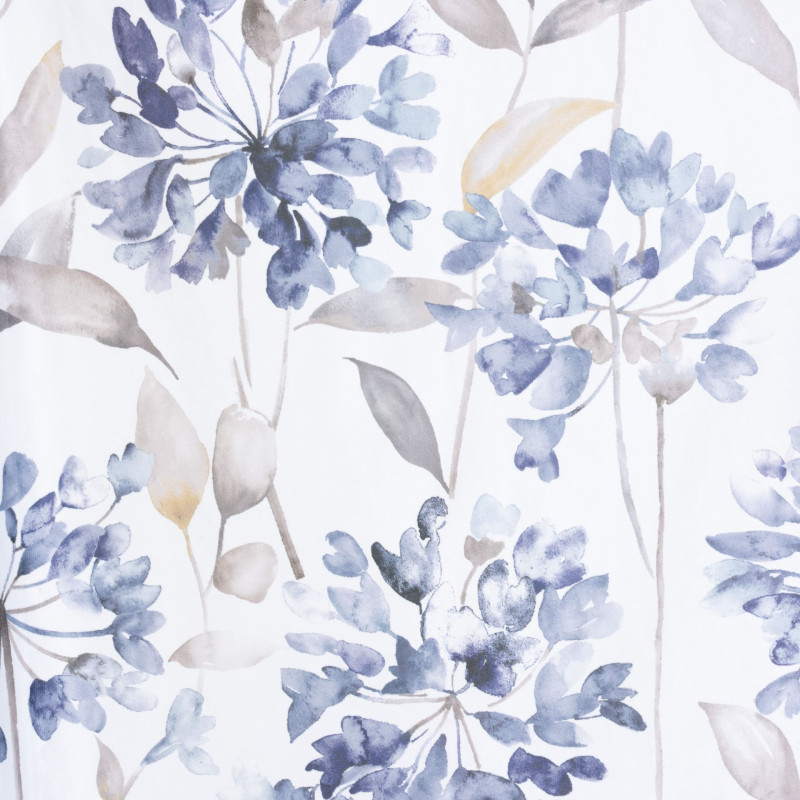 Zasłona z taśmą marszczącą Planto motyw kwiatowy 140x260 cm biało-szara - 5903754826993