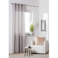 Zasłona z kółkami PULA 140x260 cm kolor taupe geometryczny wzór - 5903754817212