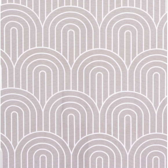 Zasłona z kółkami PULA 140x260 cm kolor taupe geometryczny wzór - 5903754817212