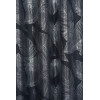 Zasłona z kółkami VANUA 140x260 cm kol ciemnoszary wzór liście bananowca - 5903754817236