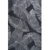 Zasłona z kółkami VANUA 140x260 cm kol ciemnoszary wzór liście bananowca - 5903754817236