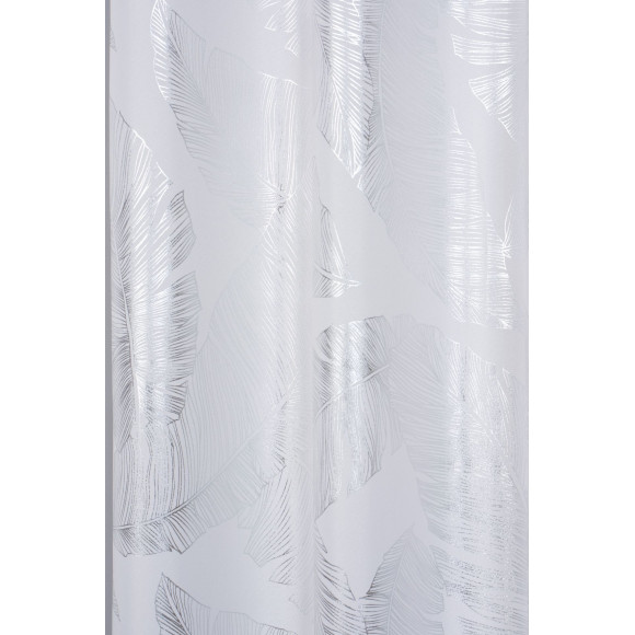 Zasłona z kółkami VANUA 140x260 cm kolor off white wzór liście bananowca - 5903754817243