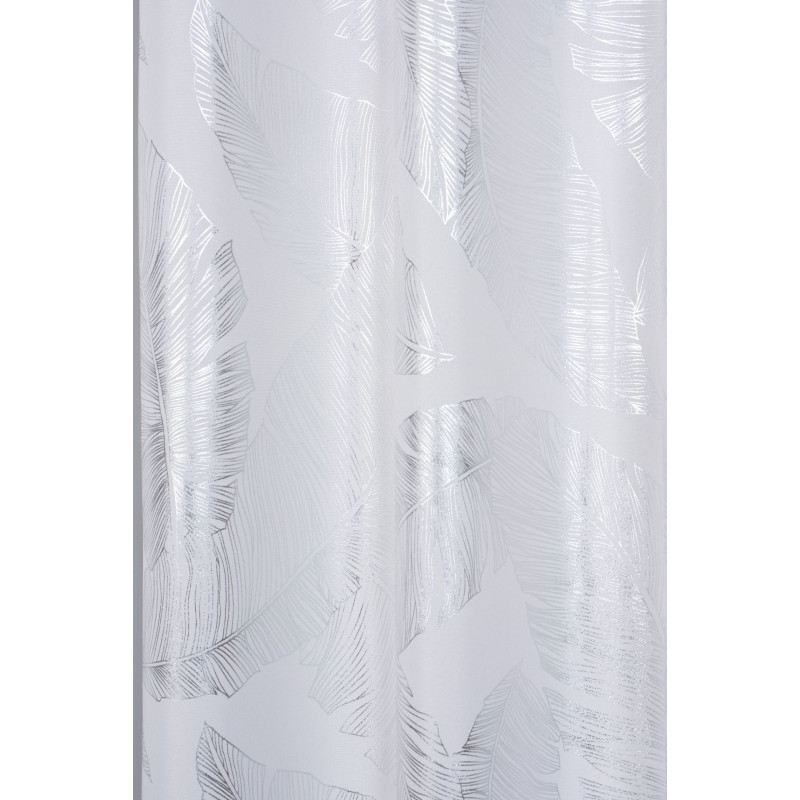 Zasłona z kółkami VANUA 140x260 cm kolor off white wzór liście bananowca - 5903754817243