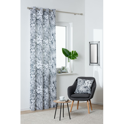 Zasłona z kółkami YSTAD 140x260cm kol.czarno biała - 5903754825262