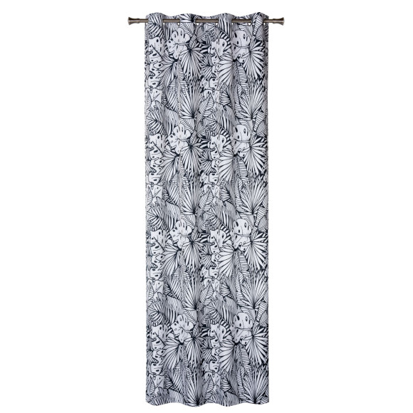 Zasłona z kółkami YSTAD 140x260cm kol.czarno biała - 5903754825262