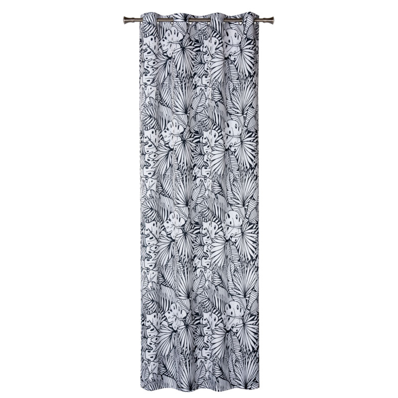 Zasłona z kółkami YSTAD 140x260cm kol.czarno biała - 5903754825262