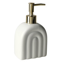 Dozownik ARCO 11x5cm, wys. 15cm biały złota pompka - 5903754819346