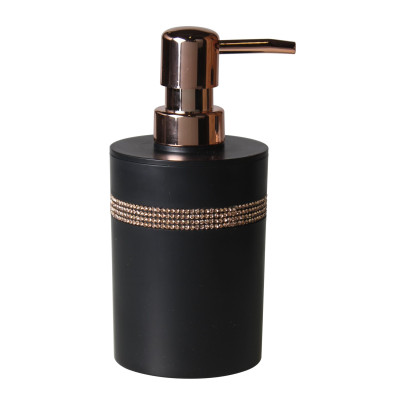 Dozownik FANCY 7x7x16cm, czarny glamour kryształki cyrkonie - 5903754823367