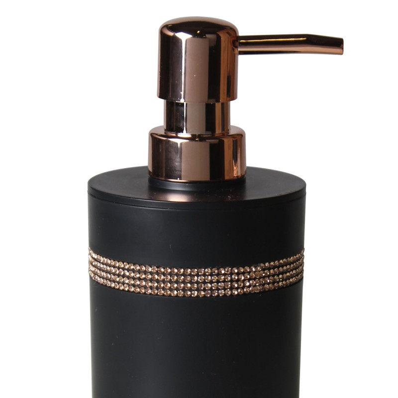 Dozownik FANCY 7x7x16cm, czarny glamour kryształki cyrkonie - 5903754823367