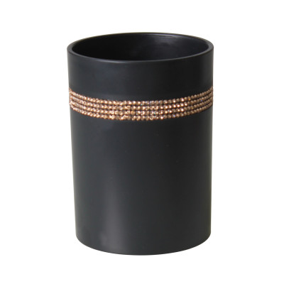 Kubek FANCY 6,7X6,7x10cm, kol. czarny glamour kryształki cyrkonie - 5903754823374
