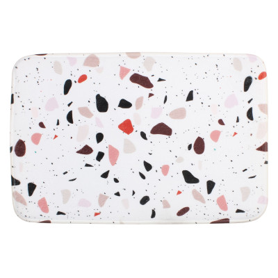 Mata łazienkowa Granza 40x60 cm biała lastryko - 5903754809385