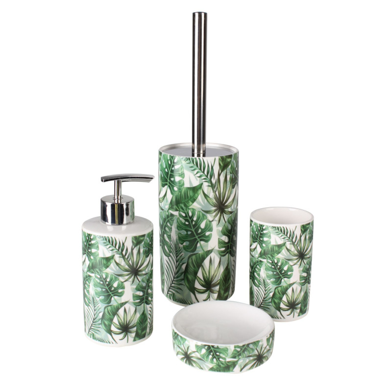 Mydelniczka ORGANIC, 12x7,5x2,5 cm, kol. zielony liście monstery - 5908262409485
