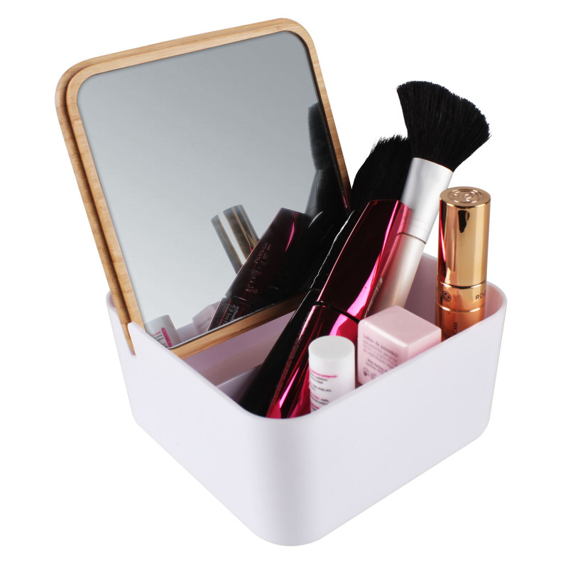 Lusterko z organizerem Arde białe 13 cm - 5903754802508