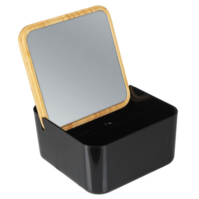 Lusterko z organizerem Arde czarne 13 cm - 5903754802515