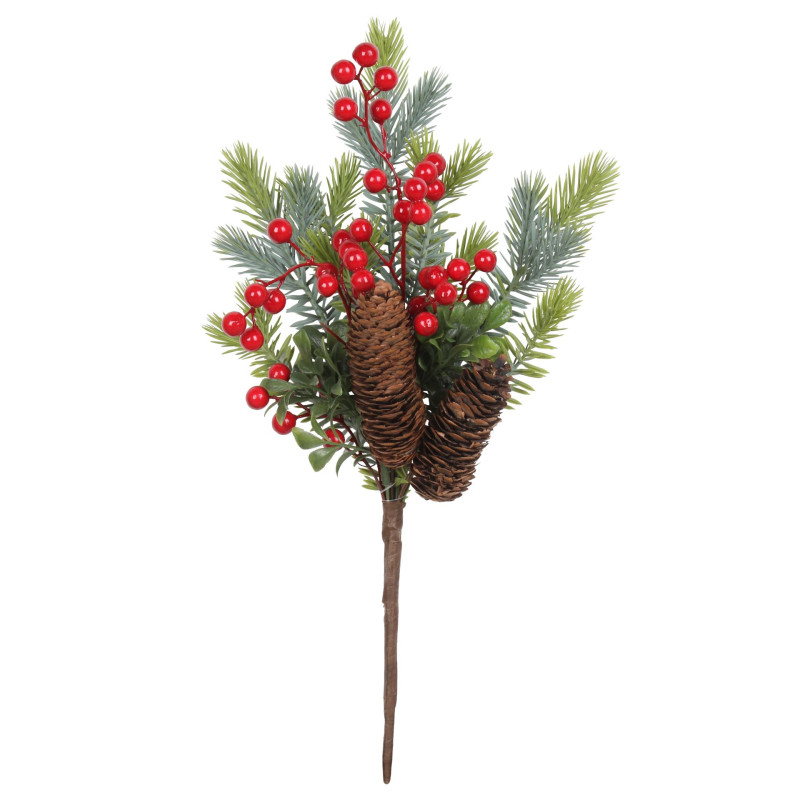 Gałązka Ostrokrzew zielona stroik szyszki 41 cm - 5903754812279