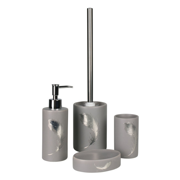 Szczotka do WC PIUME, 10x10x40cm, kolor szary - 5908262445582