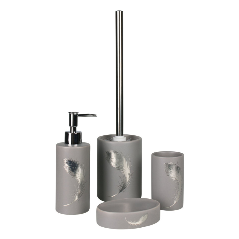 Szczotka do WC PIUME, 10x10x40cm, kolor szary - 5908262445582