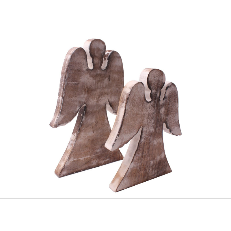 Figurka drewn. ANIOŁ, wys. 25 cm, kol.drewno bielo - 5908262489241