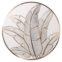Podkładka BELO,śr.38cm,kol.biało-złoty liście glamour - 5903754829048