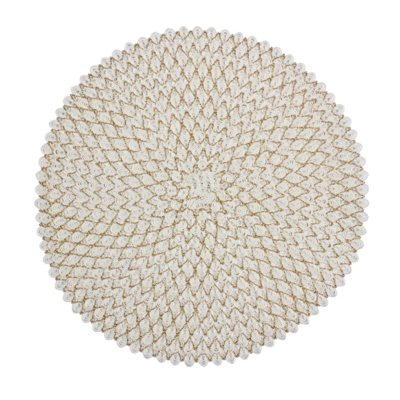 podkładka VIENNA, śr. 38 cm, kolor kremowo-złoty