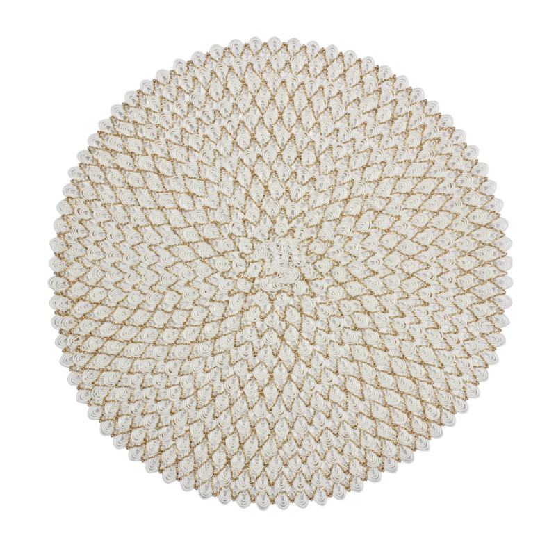 podkładka VIENNA, śr. 38 cm, kolor kremowo-złoty