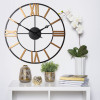 Zegar ścienny Best średnica 78 cm złoty cyfry rzymskie - 5903754816918