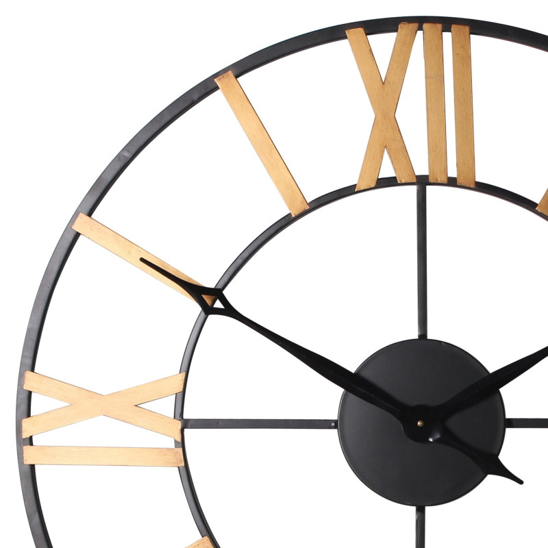 Zegar ścienny Best średnica 78 cm złoty cyfry rzymskie - 5903754816918