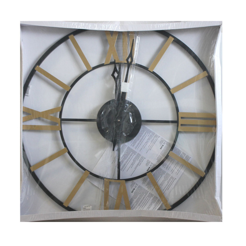 Zegar ścienny Best średnica 78 cm złoty cyfry rzymskie - 5903754816918